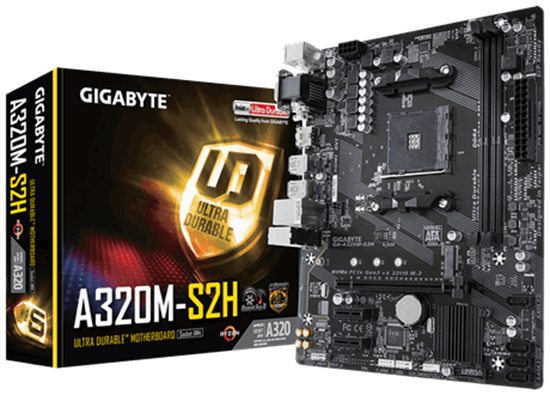 Picture of MOTHERBOARD P/ AM4 RYZEN, CHIPSET AMD A320, 32GB, DDR4, HDMI, DVI-D, MICRO ATX - GA-A320M-S2H