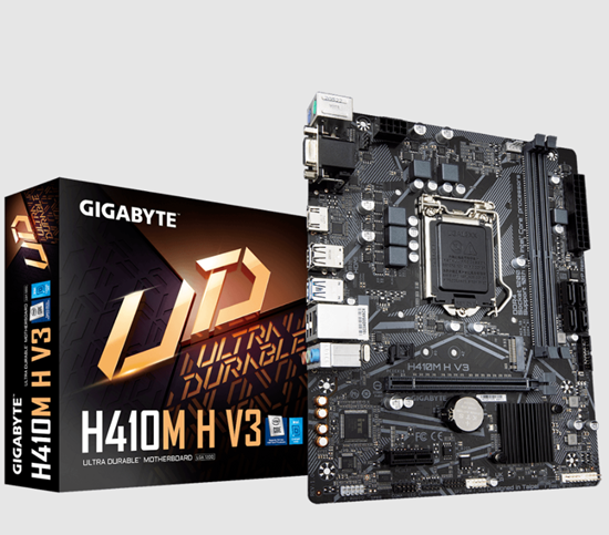 Picture of MOTHERBOARD GIGABYTE INTEL ULTRA DURABLE [REV. 1.0], INTEL LGA1200, MICRO ATX, DDR4 - H410M H V3 10º GERACAO